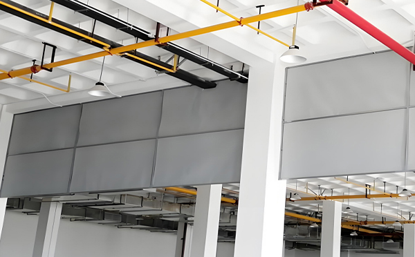 商场防烟分区常闭节点：临洮挡烟垂壁高度与控制器接线图解